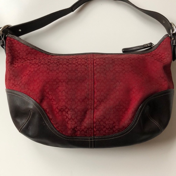 Coach Red Logo Hobo Shoulder Bag - Picture 5 of 8